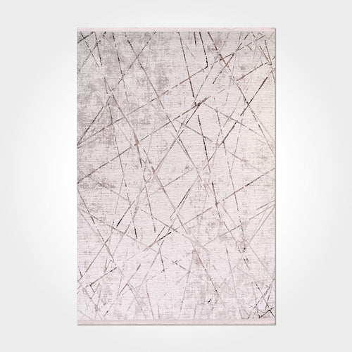 Juliana Cream Geometric Machine Made Area Rug