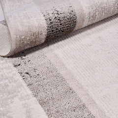 Machine Made Area Rug – Cream Frame Rug with Laser Cut Edges & Anti Slip