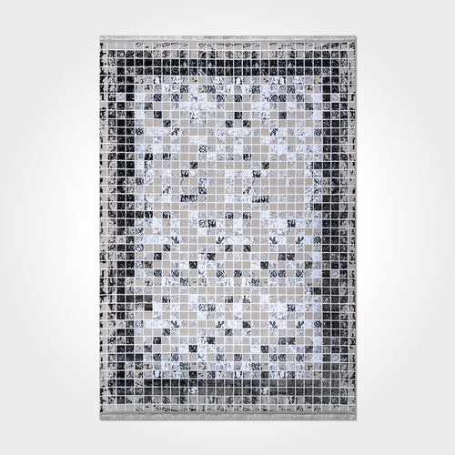 Geometric Cotton Area Rug | Modern Grey Area Rug – Non Slip Durable Floor Covering