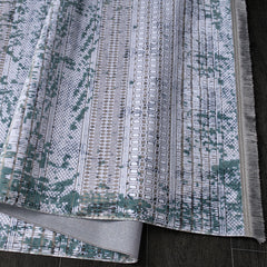 Blue Striped Area Rug – Machine Made Cotton Rug with Non Slip Base, 6mm Pile