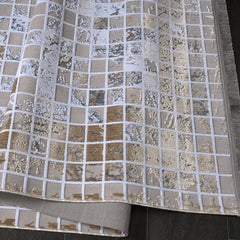 Grey Geometric Area Rug - Machine Made Cotton Rug with Non Slip Backing