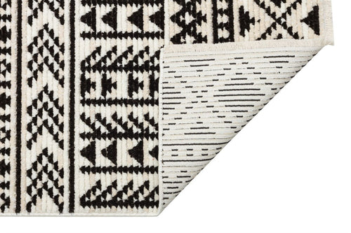 Cinisello Balsamo Black Wool and Viscose Machine Made Area Rug